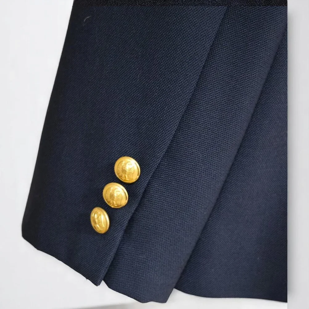 Vintage Navy 'School Boy' Blazer with Gold Buttons – Classic Preppy Style - Picture 4 of 5